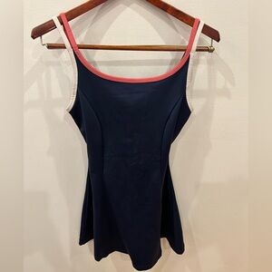 Navy Blue and Pink Women's Active Dress